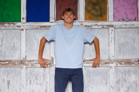 Ann Arbor senior portrait of Jude, high school water polo player