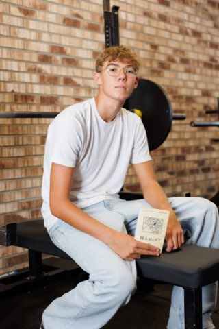 Ann Arbor senior portrait of Jude, high school water polo player